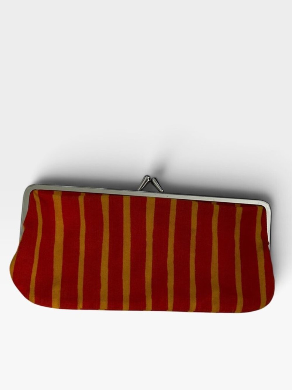 marimekko orange yellow stripe vintage checkbook-size coin purse bag FINLAND